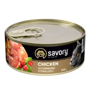 Вологий корм Savory для стерилізованих котів, з куркою, 100 г