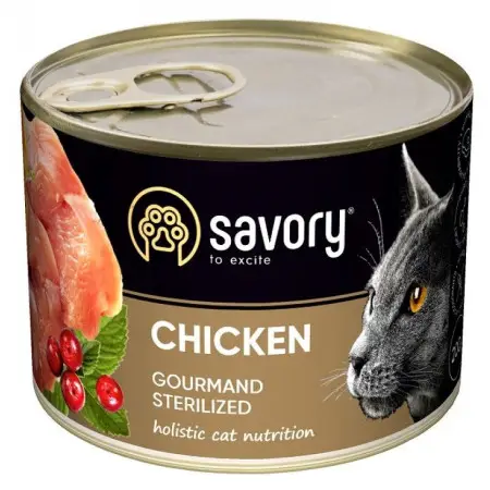 Вологий корм Savory для стерилізованих котів, з куркою, 200 г