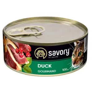 Вологий корм Savory для дорослих вибагливих котів, з качкою, 100 г