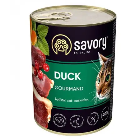 Влажный корм Savory для взрослых привередливых кошек, с уткой, 400 г