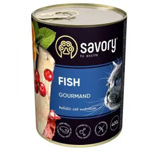 Вологий корм Savory для для дорослих вибагливих котів, з рибою, 400 г