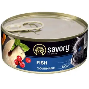 Вологий корм Savory для для дорослих вибагливих котів, з рибою, 100 г