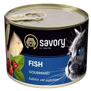 Вологий корм Savory для для дорослих вибагливих котів, з рибою, 200 г