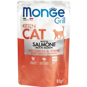 Вологий корм для кішок Monge Cat Grill Kitten з лососем 85 г