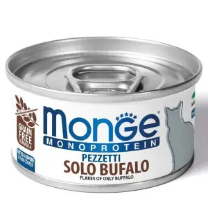 Вологий корм для кішок Monge Cat Monoprotein м'ясні пластівці з м'яса буйвола, 80 г