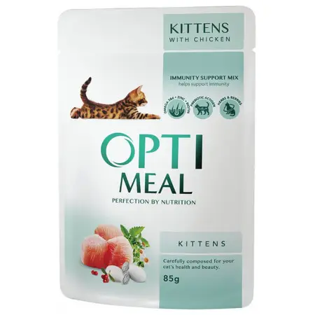 Влажный корм для котят Optimeal, с курицей 85 г