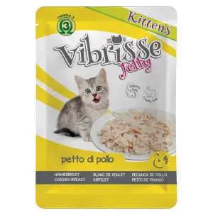 Вологий корм для кошенят VIBRISSE JELLY, куряча грудка в желе, 70г