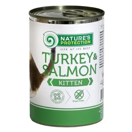 Вологий корм для кошенят з індичкою та лососем Nature's Protection Kitten Turkey&Salmon 400г