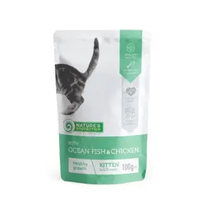 Вологий корм для кошенят з океанічною рибою і куркою Nature's Protection Kitten with Ocean fish and Chicken 100 г