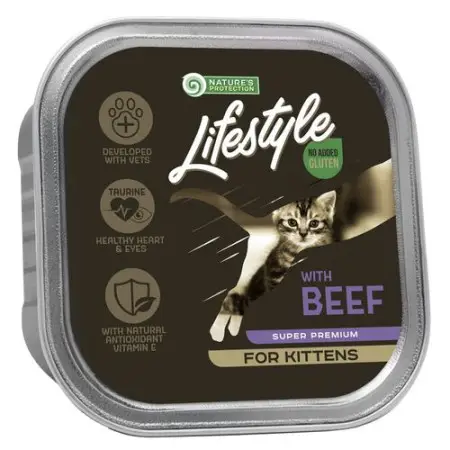 Влажный корм для котят с говядиной Nature's Protection Lifestyle Kitten with Beef, 85 г