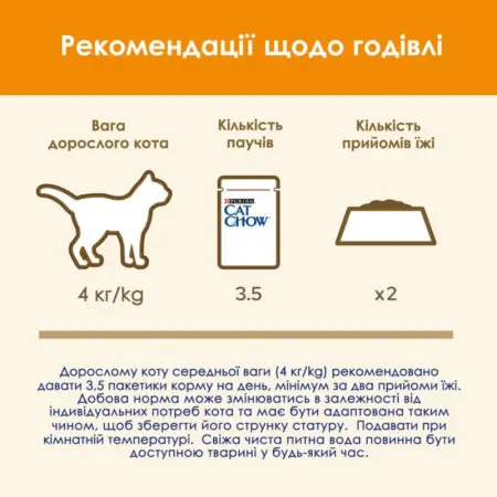 Вологий корм для котів Cat Chow Adult, ніжні шматочки в желе, з лососем та зеленою квасолею, 85 г