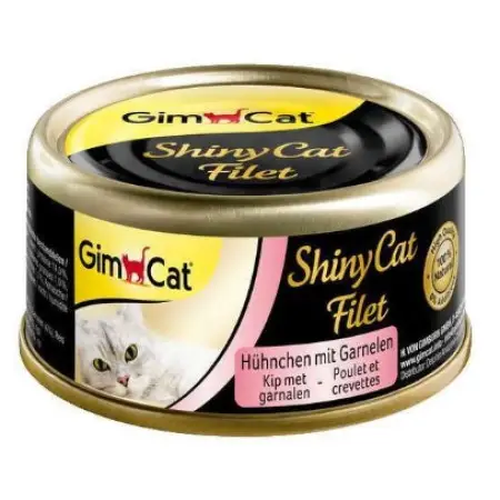 Вологий корм для котів GimCat Shiny Cat Filet курка і креветки 70 г