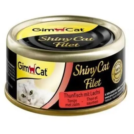Влажный корм для кошек GimCat Shiny Cat Filet, с тунцем и лососем, 70 г