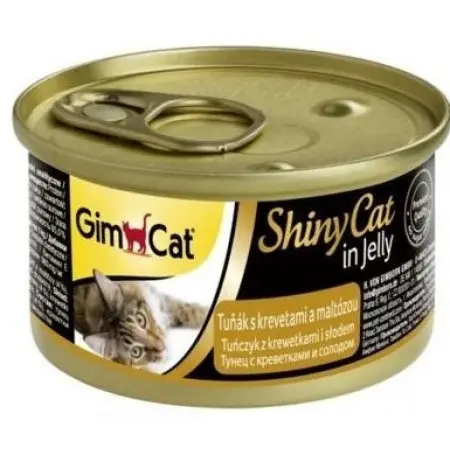 Вологий корм для котів GimCat Shiny Cat тунець, креветки і мальт 70 г