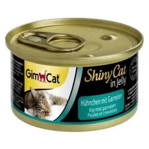 Вологий корм для котів GimCat Shiny Cat з куркою і креветками в желе 70 г