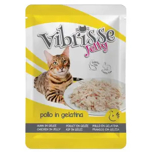 Вологий корм для котів VIBRISSE JELLY, куряче філе в желе, Пауч 70г