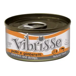 Вологий корм для котів VIBRISSE курка/креветки, 70г