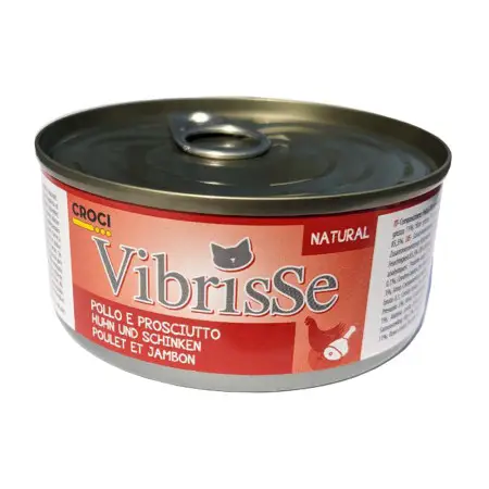 Вологий корм для котів VIBRISSE курка/шинка, 140г