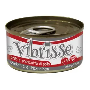 Вологий корм для котів VIBRISSE курка/шинка, 70г