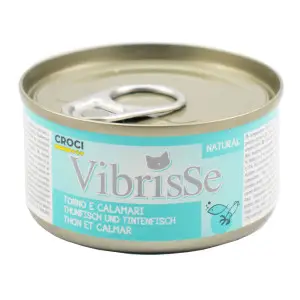 Вологий корм для котів VIBRISSE тунець/кальмар, 70г