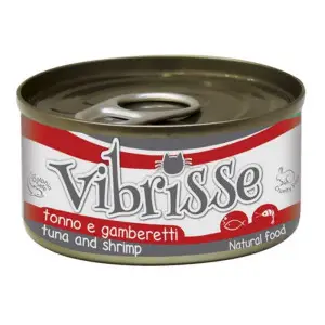 Вологий корм для котів VIBRISSE тунець/креветки, 140г
