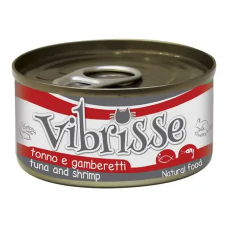 Вологий корм для котів VIBRISSE тунець/креветки, 140г