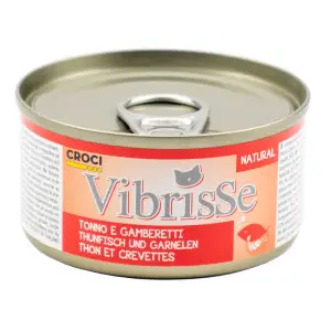 Вологий корм для котів VIBRISSE тунець/креветки, 70г