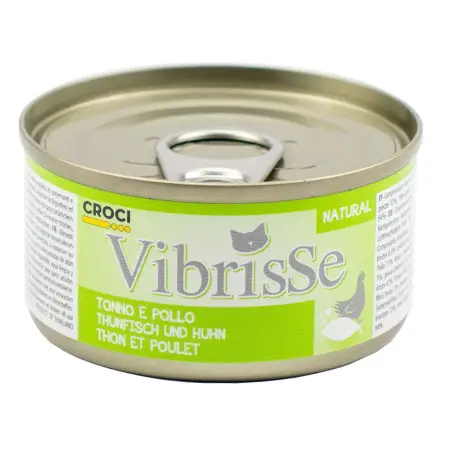 Вологий корм для котів VIBRISSE тунець/курка, 70г