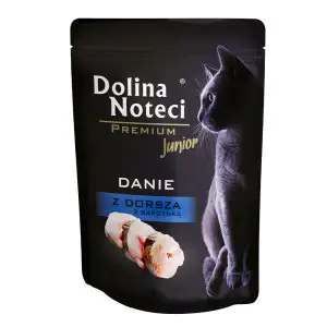 Вологий корм Dolina Noteci Danie для кошенят з тріскою та сардиною,85 гр