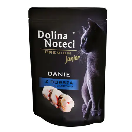 Вологий корм Dolina Noteci Danie для кошенят з тріскою та сардиною,85 гр