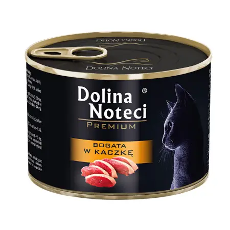 Вологий корм Dolina Noteci Premium для котів, м'ясні шматочки в соусі з качкою,185 гр