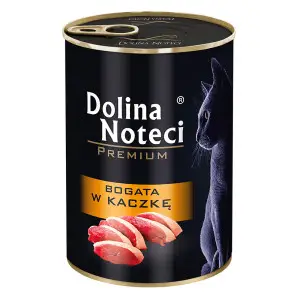 Вологий корм Dolina Noteci Premium для котів, м'ясні шматочки в соусі з качкою,400 гр