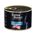 Вологий корм Dolina Noteci Premium для котів, м'ясні шматочки в соусі з ягнятиною,185 гр
