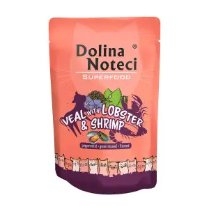 Вологий корм Dolina Noteci Superfood для котів з телятиною,лобстером і креветкою,85 гр