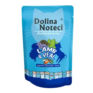 Вологий корм Dolina Noteci Superfood для котів з ягнятиною та телятиною,85 гр