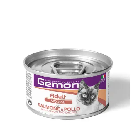 Вологий корм Gemon Cat Wet Adult для котів паштет з лососем та куркою 85 г