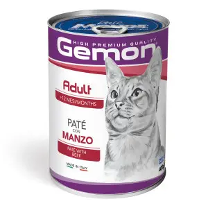Вологий корм Gemon Cat Wet Adult для котів Паштет з яловичиною 400 г