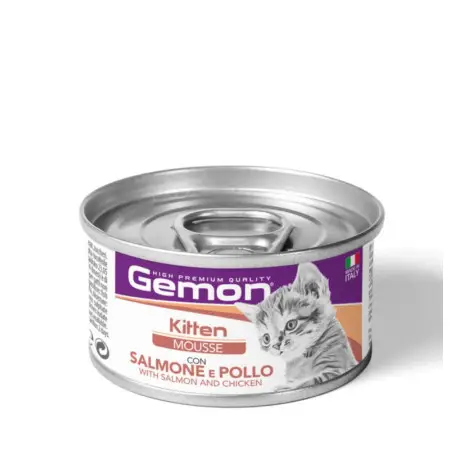 Вологий корм Gemon Cat Wet Kitten для кошенят паштет з лососем та куркою 85 г
