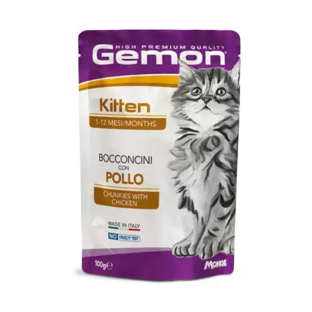 Вологий корм Gemon Cat Wet Kitten для кошенят з куркою 100 г