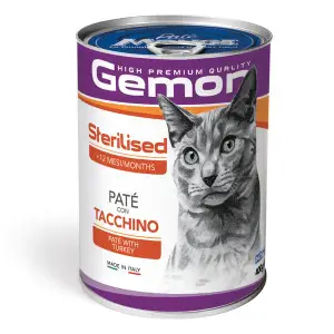 Вологий корм Gemon Cat Wet Sterilised  для стерилізованих котів Паштет з індичкою 400 г