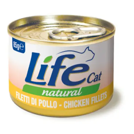 Вологий корм LifeCat Chicken Fillets для котів від 6 місяців, з курячим філе, 85 г