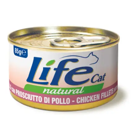 Вологий корм LifeCat Chicken Fillets With Ham для котів від 6 місяців, з курячим філе та шинкою, 85 г