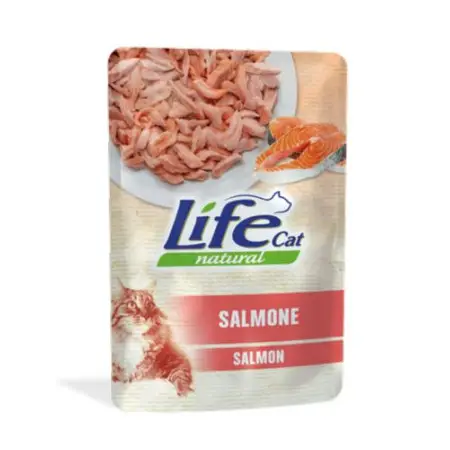Вологий корм LifeCat Salmon для котів від 6 місяців, з лососем, 70 г
