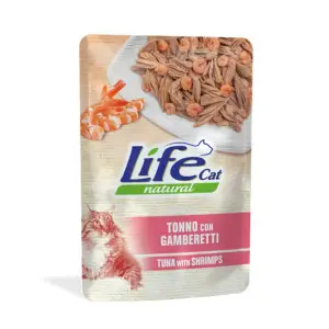 Вологий корм LifeCat Tuna Shrimps для котів від 6 місяців, з тунцем та креветками, 70 г