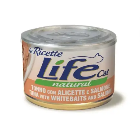 Вологий корм LifeCat Tuna With Anchovies And Salmon для дорослих котів, тунець з анчоусами та лосось, 150 г