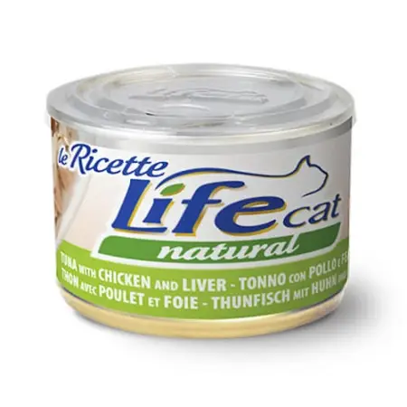 Вологий корм LifeCat Tuna With Chicken для котів від 6 місяців, тунець з курячим філе та печінкою, 150 г