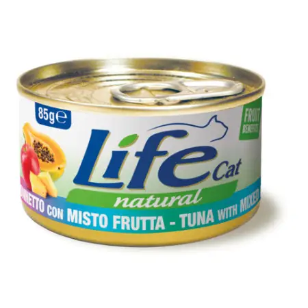 Вологий корм LifeCat Tuna With Fruit Mix для котів від 6 місяців, з тунцем та фруктовим міксом, 85 г