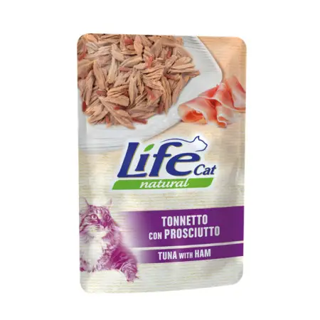 Влажный корм LifeCat Tuna With Ham для взрослых кошек, тунец и ветчина, 70 г