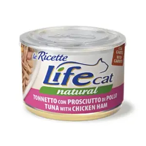 Влажный корм LifeCat Tuna With Ham для кошек от 6 месяцев, с тунцом и куриной ветчиной, 150 г