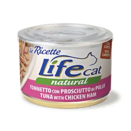 Вологий корм LifeCat Tuna With Ham для котів від 6 місяців, з тунцем та курячою шинкою, 150 г
